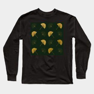 Ginkgo Leaves in Gold and Green Long Sleeve T-Shirt